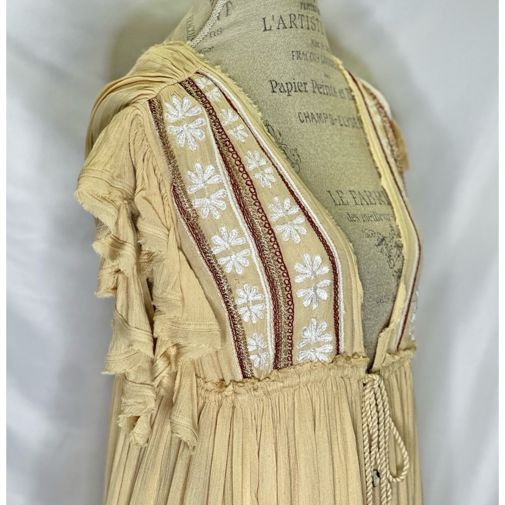 Free People Will Wait For You Midi in Garbanzo Bean Combo Dress XS (Oversize) - Picture 7 of 11